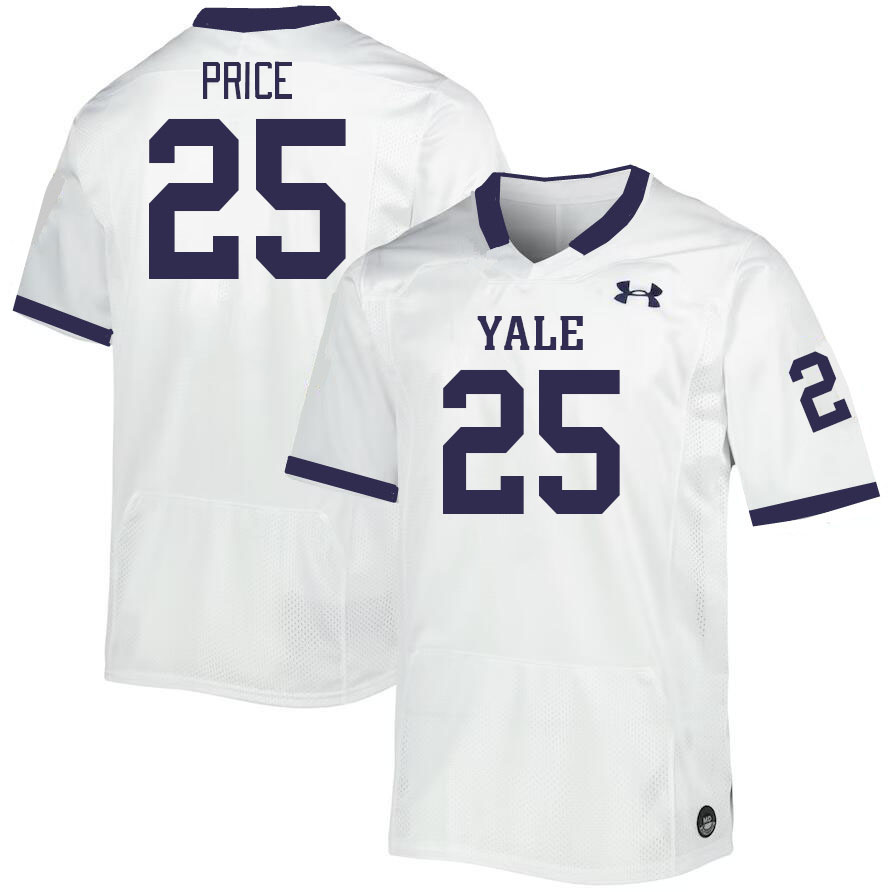 Men-Youth #25 Cameron Price Yale Bulldogs 2023 College Football Jerseys Stitched-White